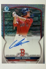 2023  Bowman Mega Box Mikey Romero BMA-MR Mojo Refractor Auto Red Sox On-Card