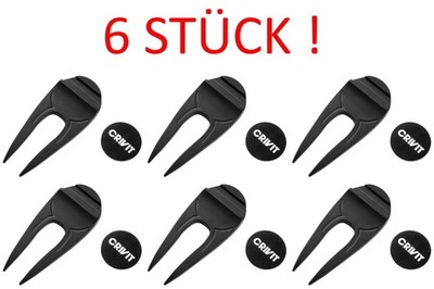 6x Crivit Golf Pitchgabel mit magnetischem Ballmarker und Flaschenöffner