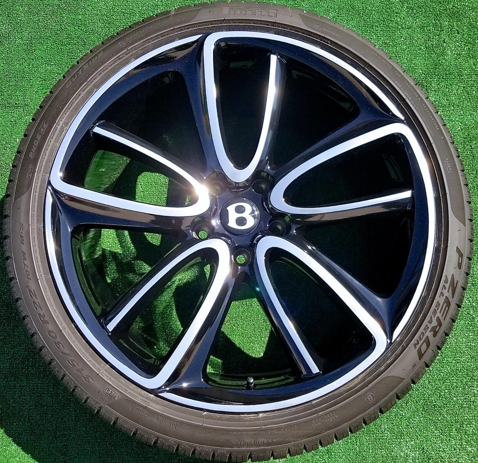 PERFECT Factory Bentley Continental Wheels New Tires 22 inch Black Silver GT OEM