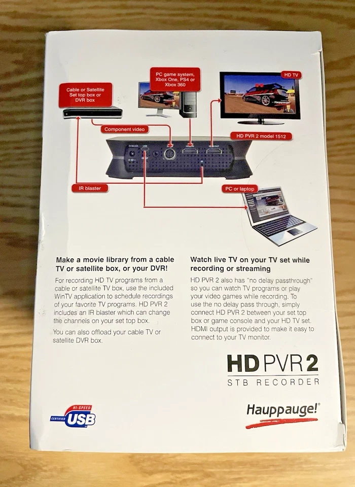 Hauppauge HD PVR 2 HD Video Recorder from Cable or Satellite TV - Image 2 of 4