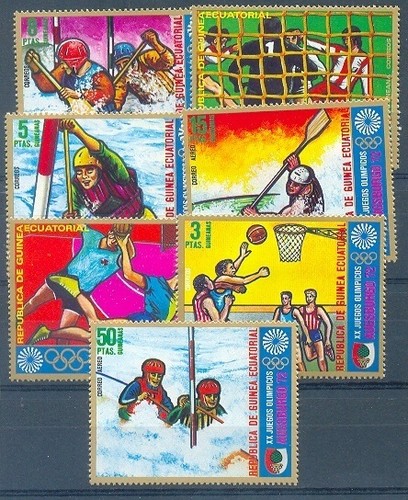 OLYMPIC SAPPORO 72 Guinea Ecuatorial Complete Set MNH VF - 第 1/1 張圖片