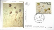 2591++FDC  ENVELOPPE 1er JOUR 1989  SOIE SERMENT DU JEU DE PAUME PAR DAVID PARIS