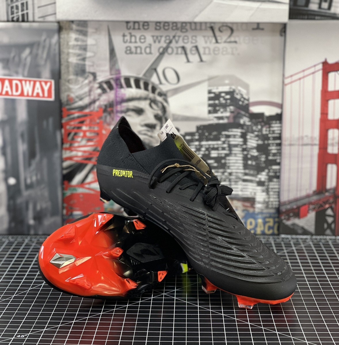 Adidas Predator Edge .1 L FG Soccer Cleats Black/Red/Volt Sz 8 & 10 Men NIB adidas Predator Edge.1 FG - Core Black/Team Solar Yellow  main image 3