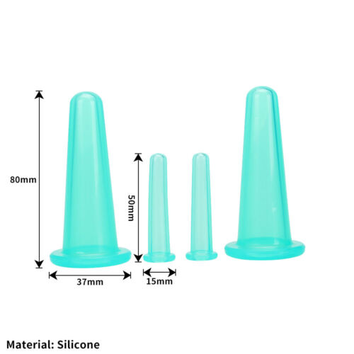 4pcs/set Cupping Vacuum Suction Lifting Facial Face Eyes Massage Silicone Cup ES - Picture 13 of 14