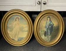 BLUE BOY & PINKIE Vintage Gainsborough  Very nice 10”x13” oval Frames
