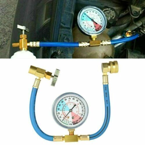 Car AC Air Conditioning R134A Refrigerant Recharge Hose w/ Pressure Gauge DE - Bild 13 von 21