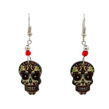 Day Of The Dead Sugar Skull Dangle Earring