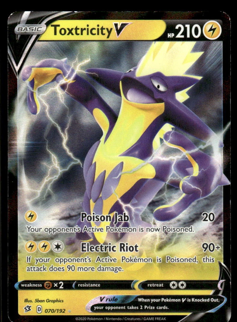 Pokemon TCG SWSH02: Rebel Clash #070/192 Toxtricity V NM