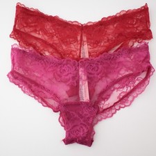 2 Victoria's Secret High Leg Cheeky Lace Panites Lot MEDIUM