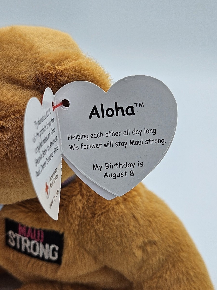 Ty Beanie Baby Aloha Limited Edition Maui Strong Relief