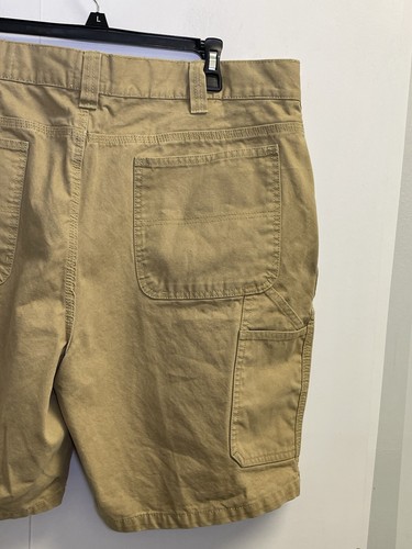 Red Head Carpenter Shorts Mens 40X9 Tan Beige Cotton Canvas Workwear Pockets - Picture 6 of 8