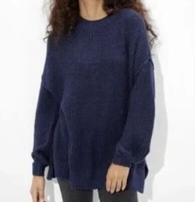 American Eagle Navy Oversized Open Knit Long Sleeve Sweater Women's MEDIUM NWT