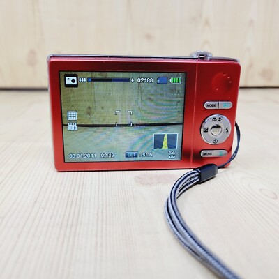 Sanyo VPC-T1496 14.0MP Digital Camera Red with Battery. NO CHARGER
