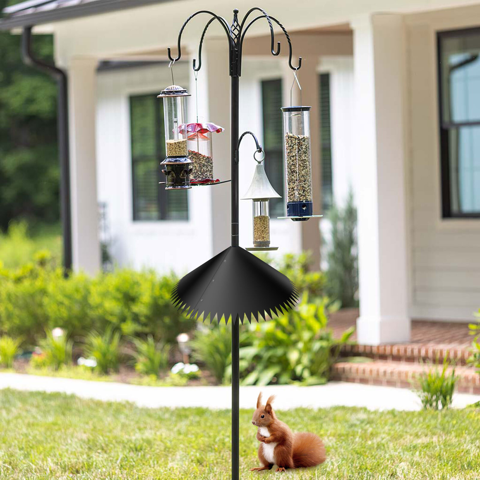 Anti-Rust Wrap Around Squirrel Baffle Protect Bird Feeder from Raccoon Squirrel