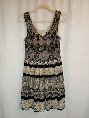 Black Lace And Nude Sleeveless Sheath Dress Size 11 By Paper Doll  Semi-formal | eBay
