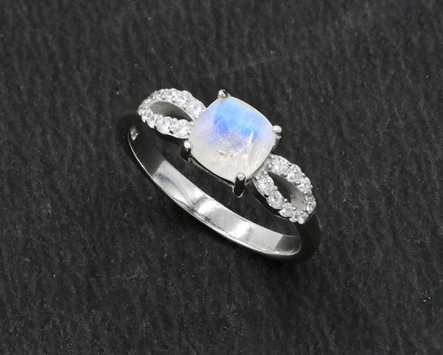 Natural Rainbow Moonstone Jewelry Set July Birthstone 925 Sterling Silver - Picture 5 of 5