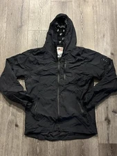 VTG HUF Worldwide Black Jacket Coat Bandana Hooded Nylon Vented Men’s Sz Medium