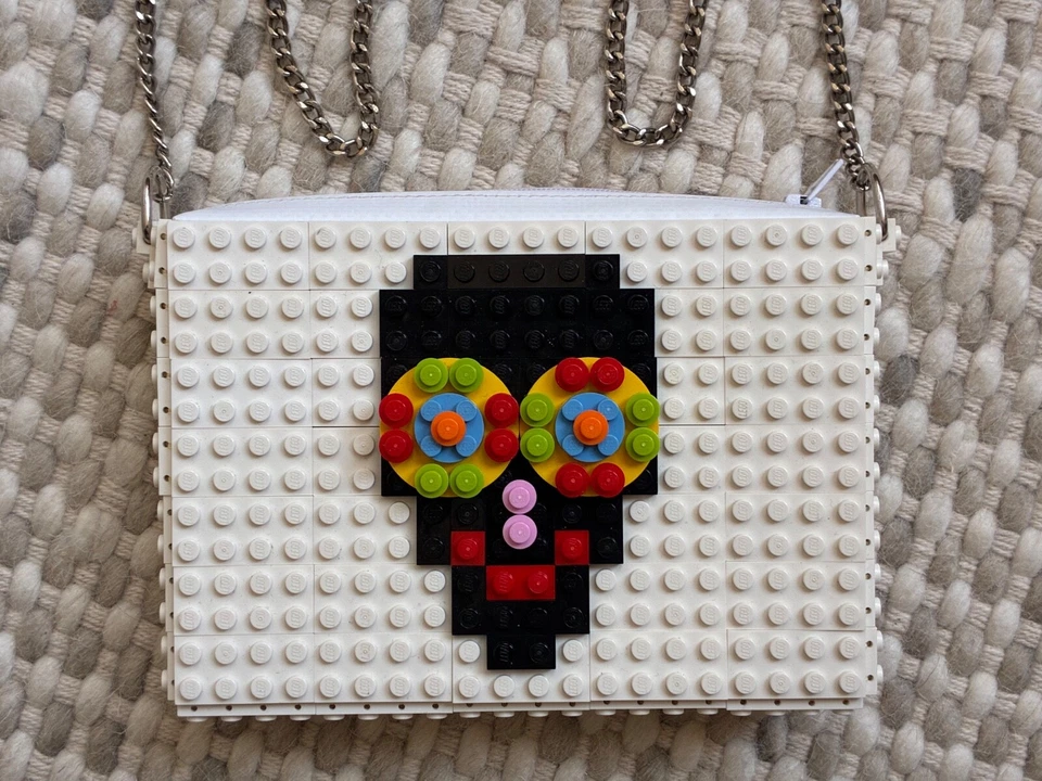 Agabag 白糖头骨拉链袋 Calavera 乐高砖袋 斜挎包 钱包 手提包 — 第 2/4 张图片
