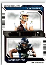 2023 Contenders NFL Max Duggan - Kenny McIntosh Round 7 Numbers Insert #25 Red