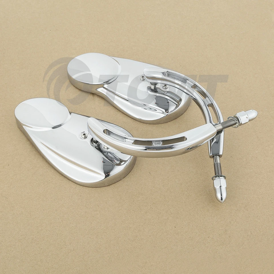 Split Vision 镜子 适合 Harley Touring Electra Glide Road King Glide 铬 — 第 3/4 张图片
