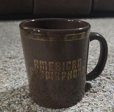 Vintage Made In USA Brown And Gold American Gramaphone Coffee Mug