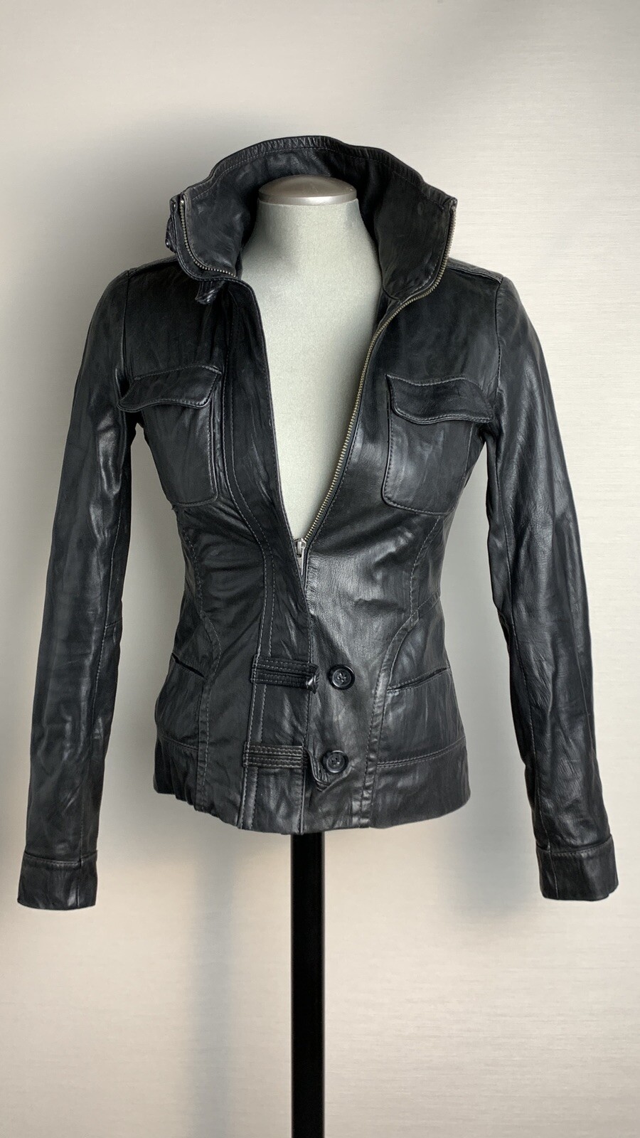 DANIER Women's Black Biker Style Real Leather Jacket … Gem