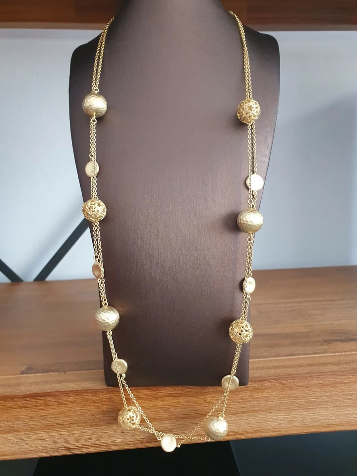 Collier Halskette 65 cm Messing echt gelb vergoldet Preissturz  UVP 69€