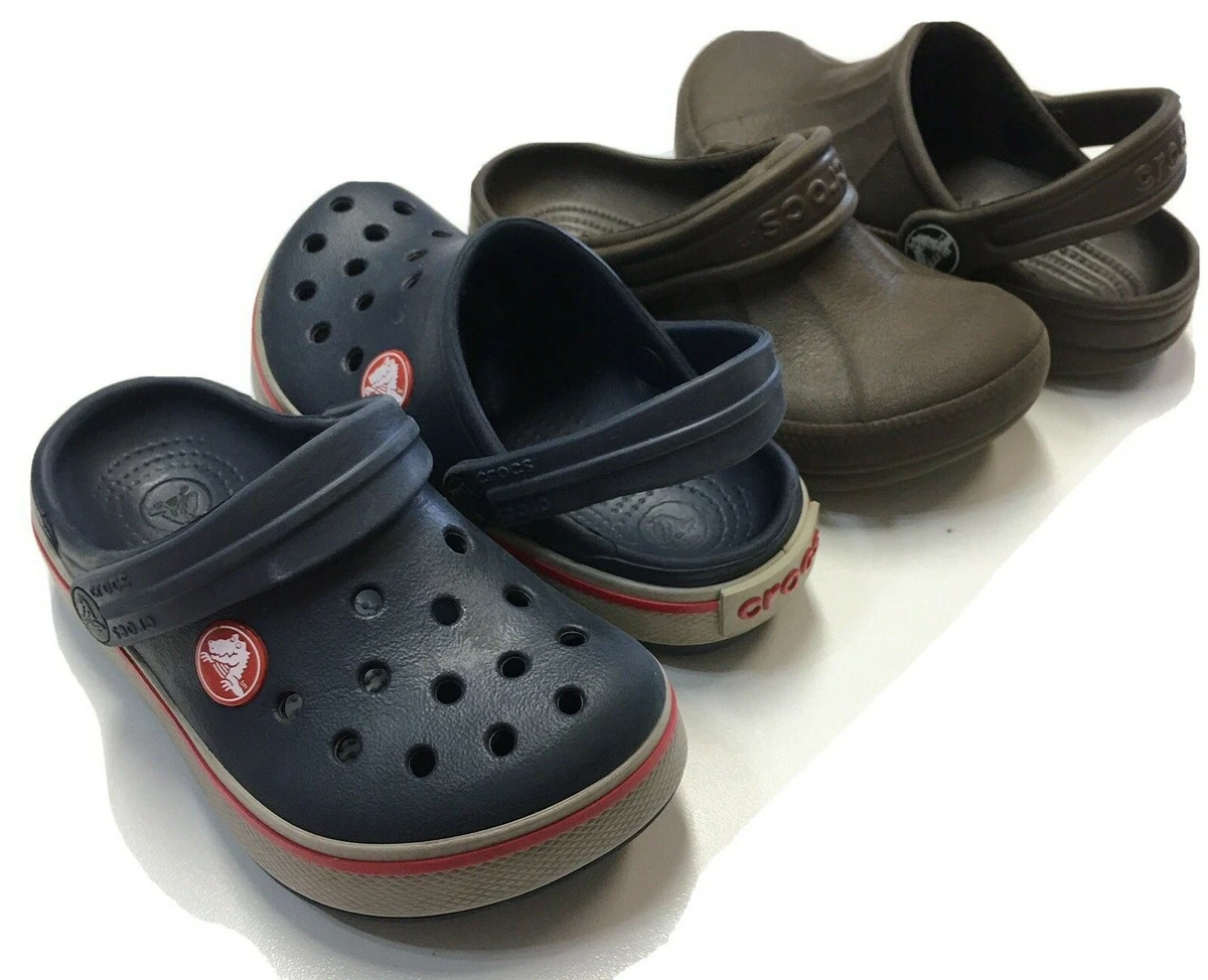 Crocs Crocband Clog Shoes 2 Pair Lot Size 8 9 Kids Youth Blue w