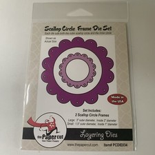 The Paper Cut Layering Dies SCALLOPED CIRCLE FRAME Die Set Emboss Crafts