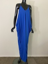 NWOT Blue Cotton Blend sleeveless maxi long summer beach dress size S