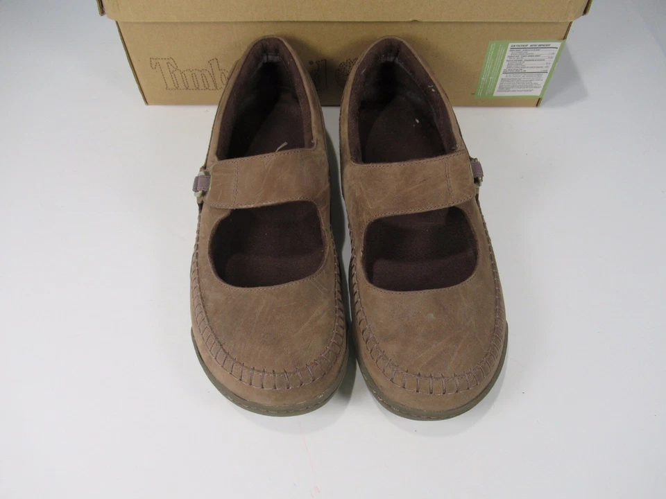 Mocasines TIMBERLAND Earthkeepers cuero marrón topo Mary Jane 9,5 3318 rm Foto 3 de 4