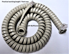 10-Pack Lot Ash 12Ft Handset Cord for Tadiran Coral DKT EKT Series Phone Curly