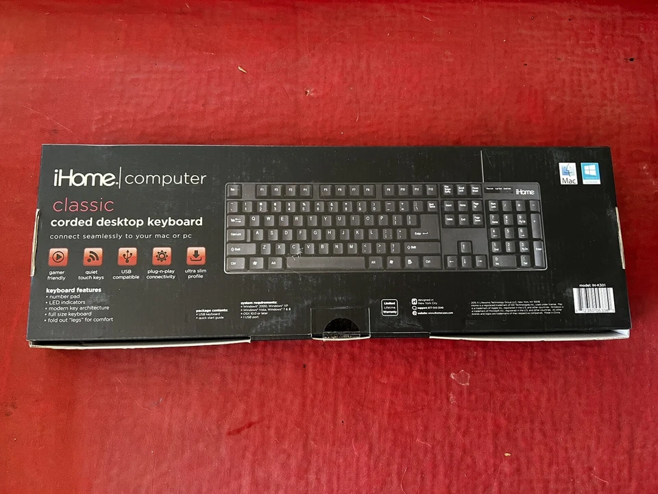 IHome Computer Classic Keyboard New Corded Ih-k301 - Image 3 of 4
