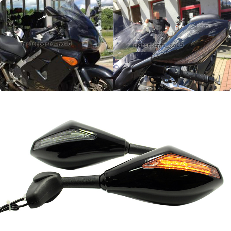 LED Turn Signals Motorcycle Side Mirror For Honda VFR 800 400