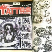A4 page Professional Tattoo Art Design Flash Manuscript Sketch Book Reference