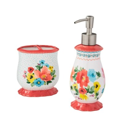 The Pioneer Woman Multi- Color 2 Piece Ceramic Bath Accessories Set