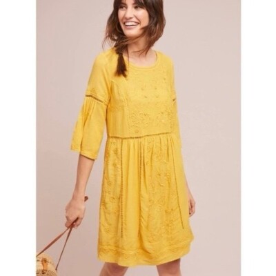 Anthropologie Akemi + Kin Embroidered Yellow Gold Tunic Dress Size XS | eBay Anthropologie Akemi + Kin Embroidered Yellow Gold Tunic Dress Size XS | eBay
