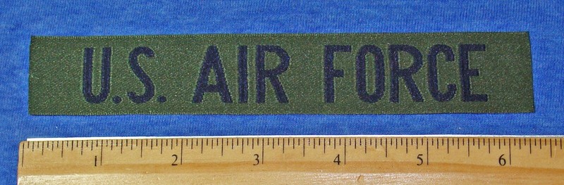 Patch US Air Force USAF Green Name Tape Strip Military Service Warfare Soldier