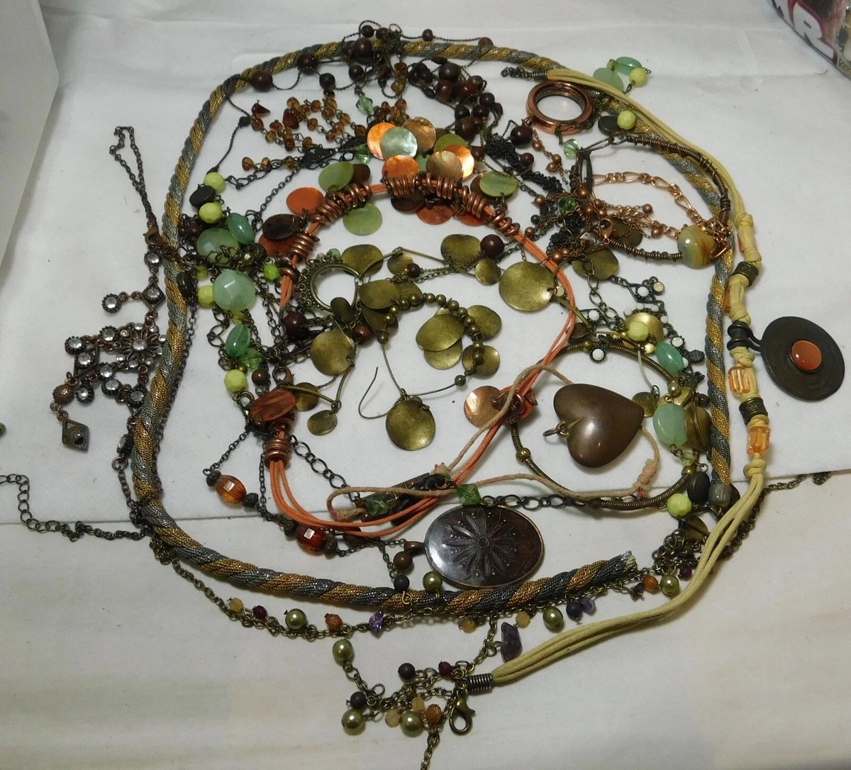 Mixed JEWELRY Lot Brass Copper Exotic beads Necklace Craft