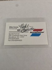 Mike Doc Emrick Signed Business Card NHL HOF Autograph Auto
