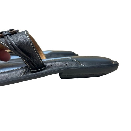 Born Womens Black Leather Slide Sandals Size 8/39 Comfortable Casual Footwear - Picture 4 of 7