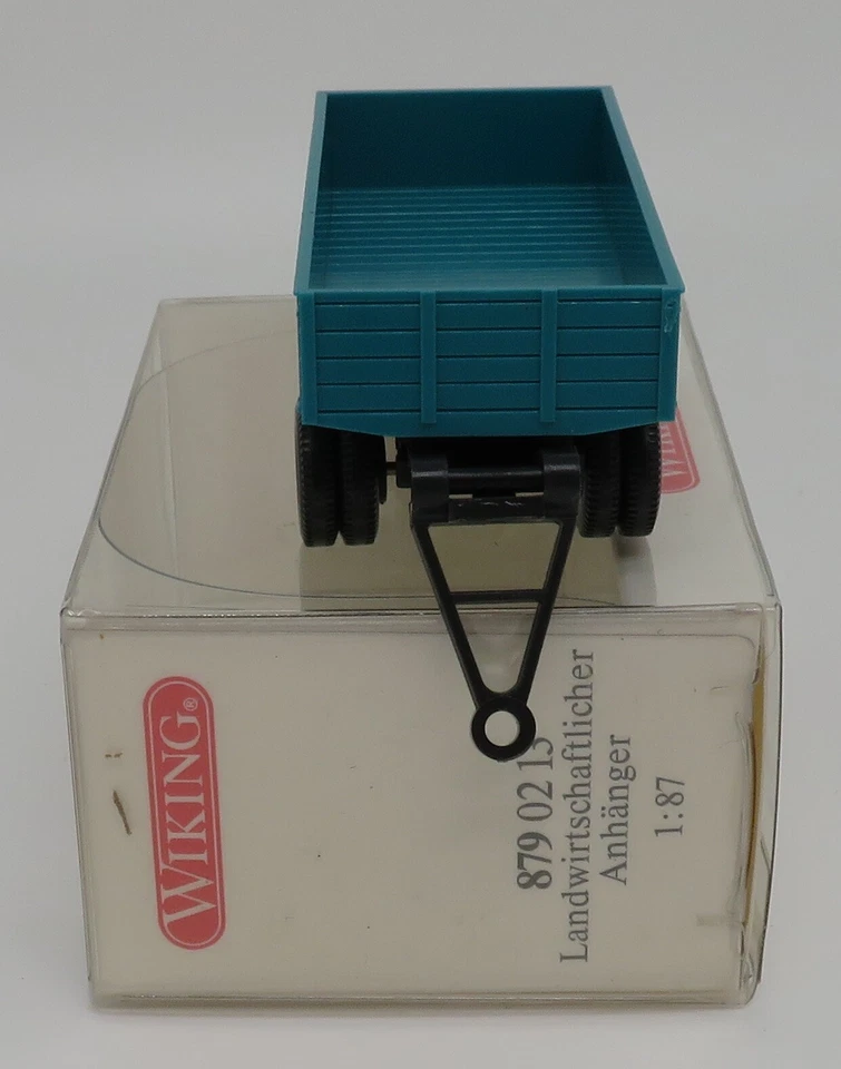 WIKING HO 1/87 Rimorchio Agricolo Blu Vuoto #879213 In Scatola - Immagine 4 di 4