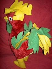 1940s vintage, GUND Mfg. (Swedlin) lbd Large yellow plush ROOSTER toy, excellent