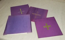 CATHOLIC MASS BURSE LOT OF 4 CHURCH ALTAR PRIEST VESTMENTS PURPLES IMPERFECT 2