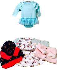 Baby Girl Size 3-6M Mixed Brands 8 Piece Clothing Lot Quilted Jacket Sleepers