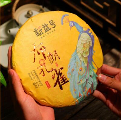 357g,2018 Yunnan bulang XIN YI HAO Peacock Ripe puerh tea puer big tree pu er 普洱