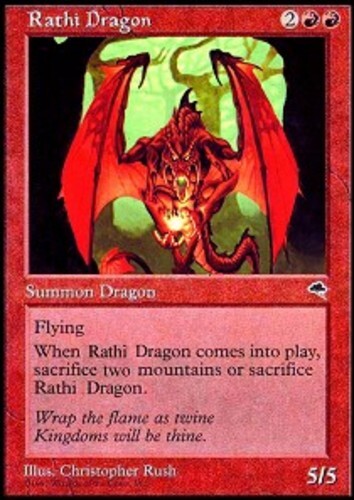 MTG magic cards 1x Rathi Dragon Tempest Light Play, English