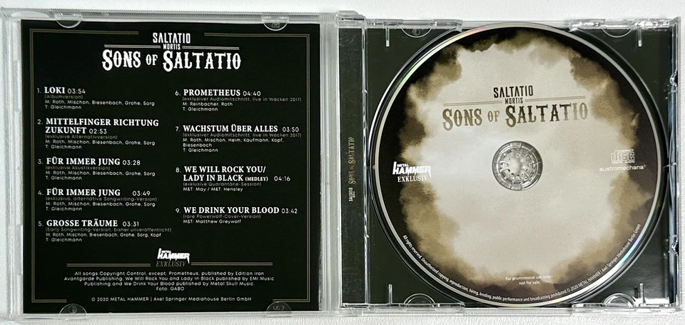 SALTATIO MORTIS Sons Of Saltatio CD 2020 Germany Import Metal Hammer Magazine Foto 3 de 4