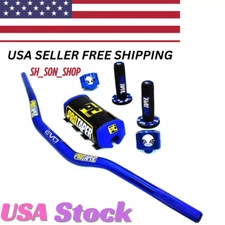 Original "BLUE PRO TAPER Handlebar Fat Bar DIRT BIKE 11/8'' ATV Quad GRIPS Pads