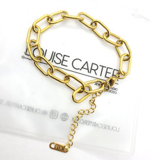 Louise Carter 14K Gold Plated Maui Paperclip Bracelet 7+2-in L